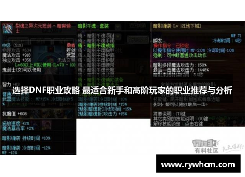 选择DNF职业攻略 最适合新手和高阶玩家的职业推荐与分析